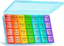 XL Large Weekly pil Organizer 4 keer per dag, 7 dagen pil dozen en Organisator AM PM, Grote Compartiments pil Case, Maandelijks Medication Organizer 28 dagen Dispenser voor visolie