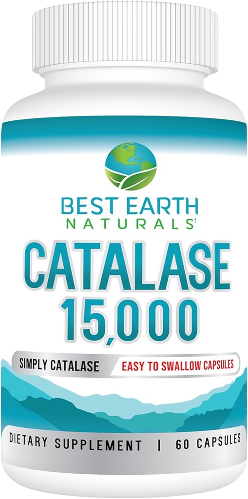 Best Earth Naturals Catalase Supplement 15.000 - Hair Supplements for Strong Hair - 60 Capsules (60-Day Supply)