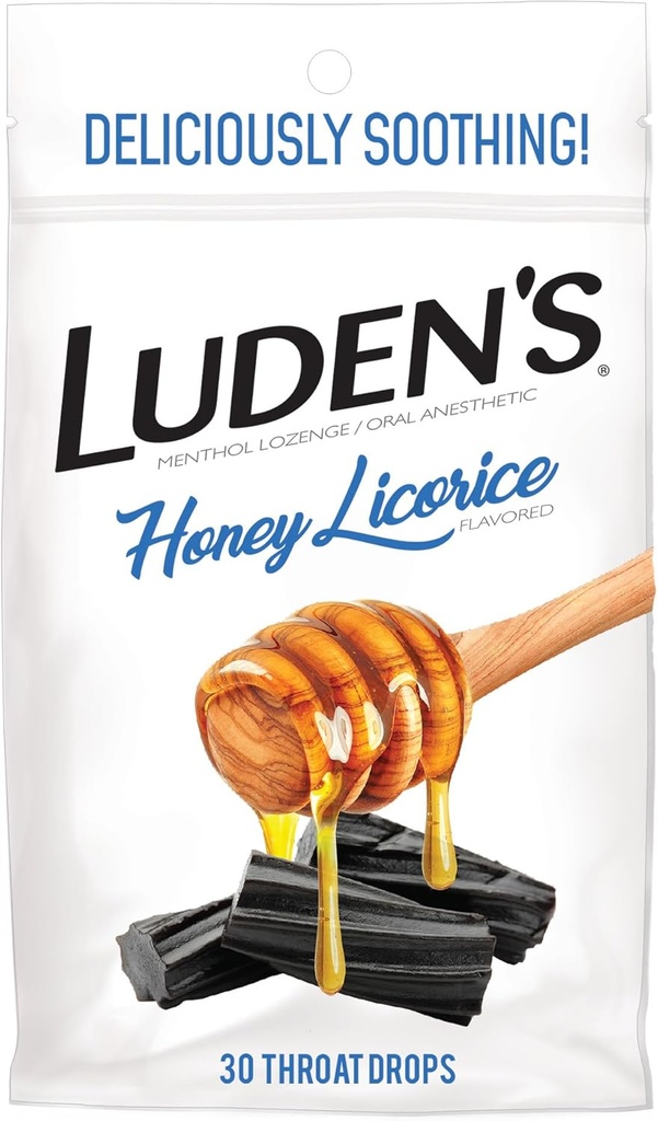Luden's Soothing Throat Drops, Honey Licorice, 30 ct (Pack of 1)