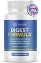 MASSE' Digest Formula Supplement Enzyme Boost Capsules - Advanced Formula for Digestive Health & Gut Flora Support - Natural Organic Enzyme Supplement for Digestive Care and Overgrowth 60 Count