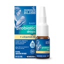 Mommy's Bliss Baby Probiotic Drops + Vitamine D, soutient la santé et l'immunité digestives, 400UI Vitamine D pour le développement sain des os, nouveaux-nés +, sans saveur, 0,34 Fl Oz (30 portions)