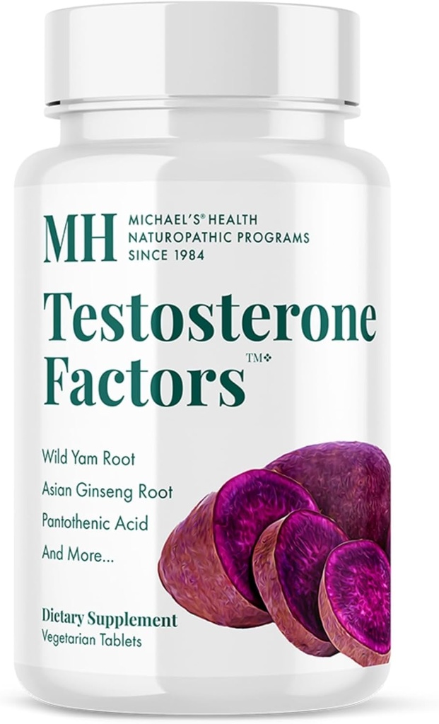 Santé de MICHAEL Programmes naturopathiques Facteurs de testostérone - 120 comprimés végétariens - nutriments pour soutenir la production de testostérone - Casher - 60 portions