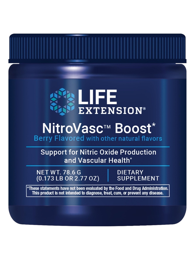 Extension de vie NitroVasc Boost, Supplément de flux sanguin, Soutien à l'oxyde nitrique, Santé cardiaque, L-arginine, Sans gluten, Non-OGM, Végétarien, 1 Scoop, 30 portions