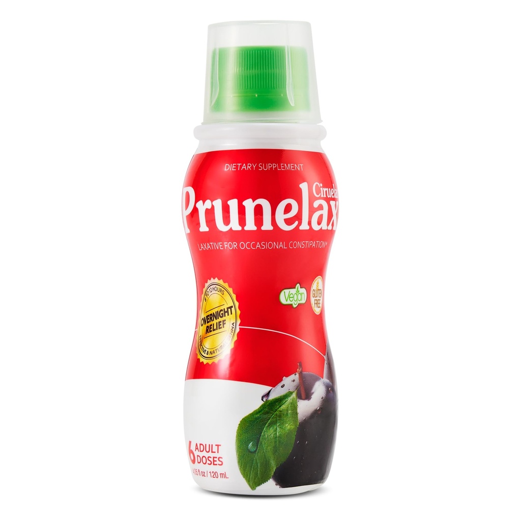 Prunelax Ciruelax Regular Strength Liquid Laxative - Voorzichtige verlichting voor af en toe constipatie, Gemaakt met natuurlijke senna, Voorspelbare verlichting, Glutenvrij, Werkt in slechts 8 tot 12 uur - 4,05 floz