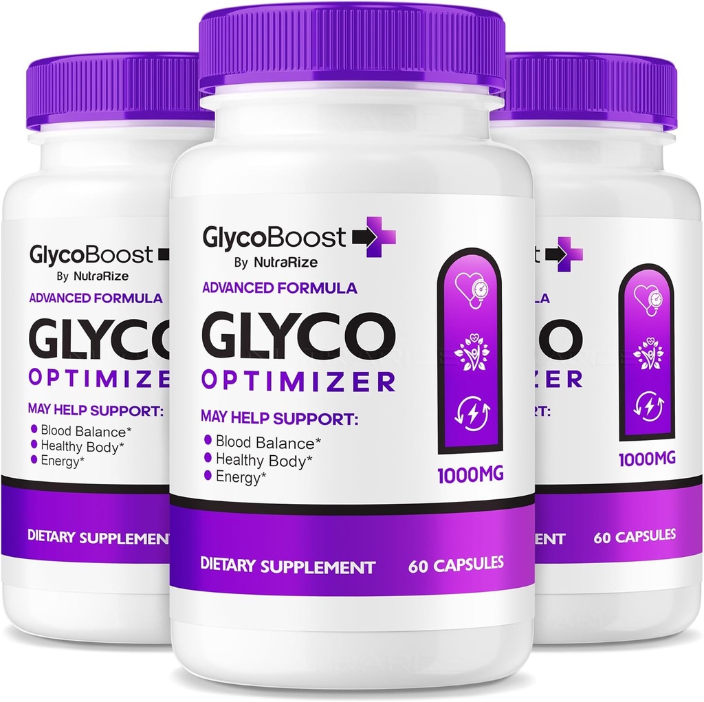 NutraRize (3 Pack) GlycoBoost - Officiële Glyco Boost Blood Support Formula, Alle natuurlijke capsules voor gezonde en stabiele niveaus, GlycoBoost Blood Vessel Cleaner, Glyco Boost Optimizer (180 Capsules)