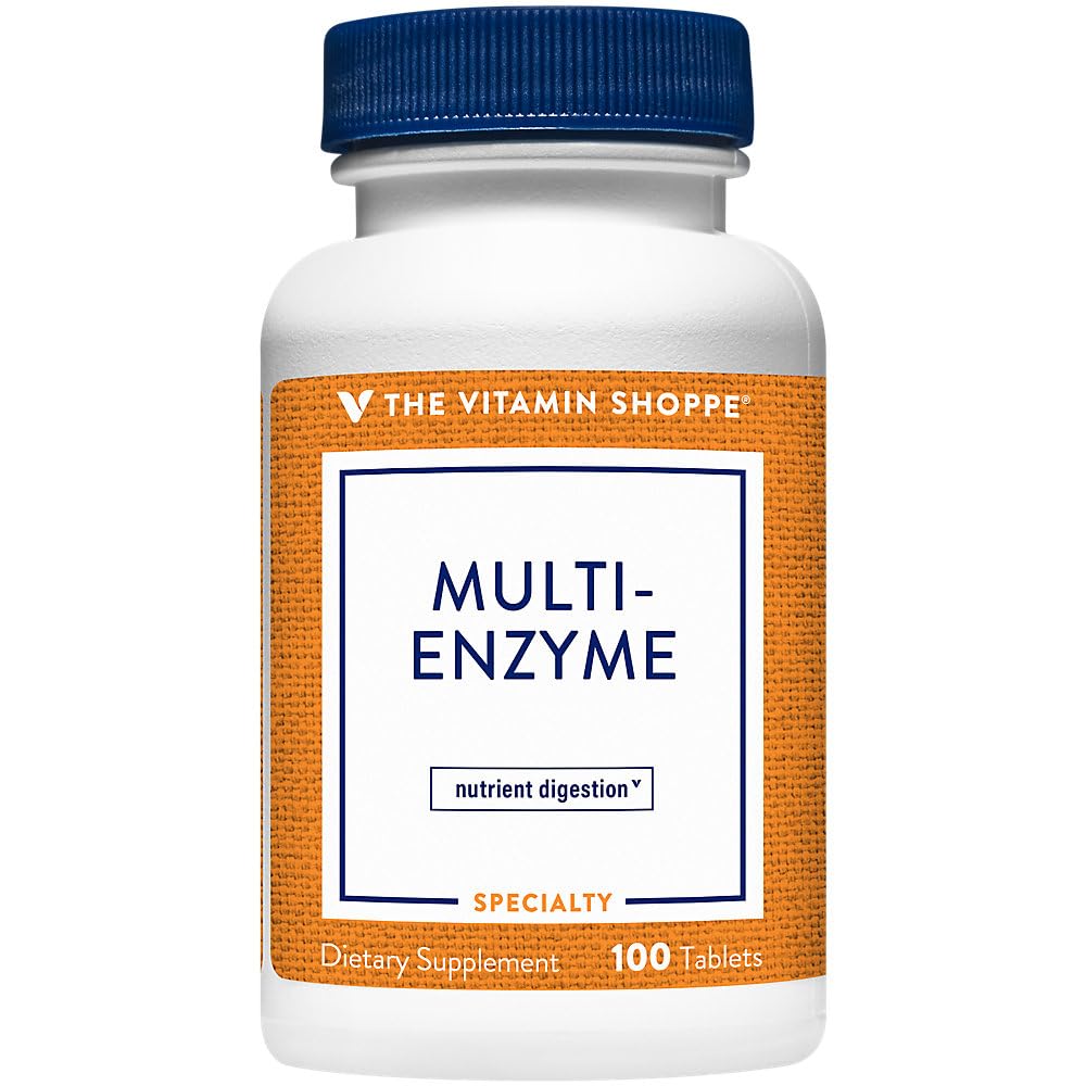 De vitamine Shoppe Multi Enzyme - Helpt de spijsvertering en absorptie van eiwit, koolhydraten en vet (100 tabletten)