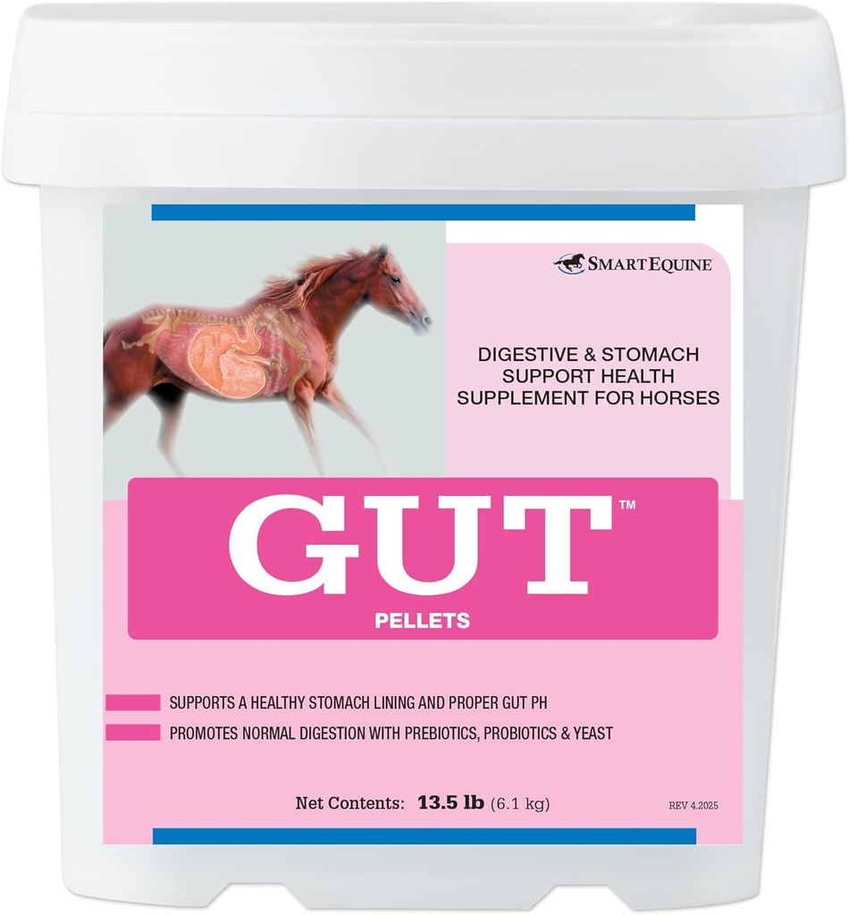 GutTM Pellets : Probiotiques sains pour chevaux Équine Poudre prébiotique et probiotique : Supplément d'estomac pour chevaux : 13,5 lb