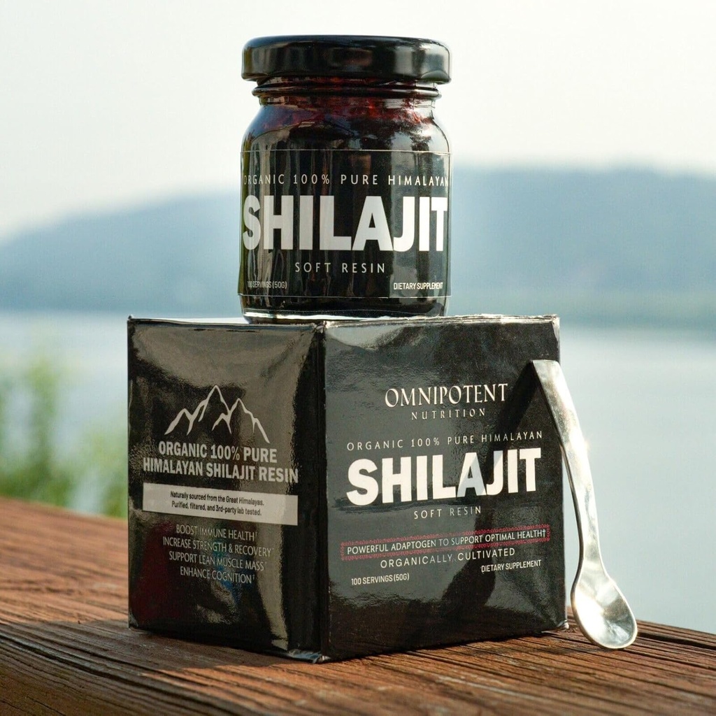 Himalaya Shilajit Resin - Organic Shilajit Supplement Sourced from High Altitudes - 500mg Pure Natural Hars & Fulvic Acid, 85+ Trace Minerals (50g (100 Servings) + Lepel)