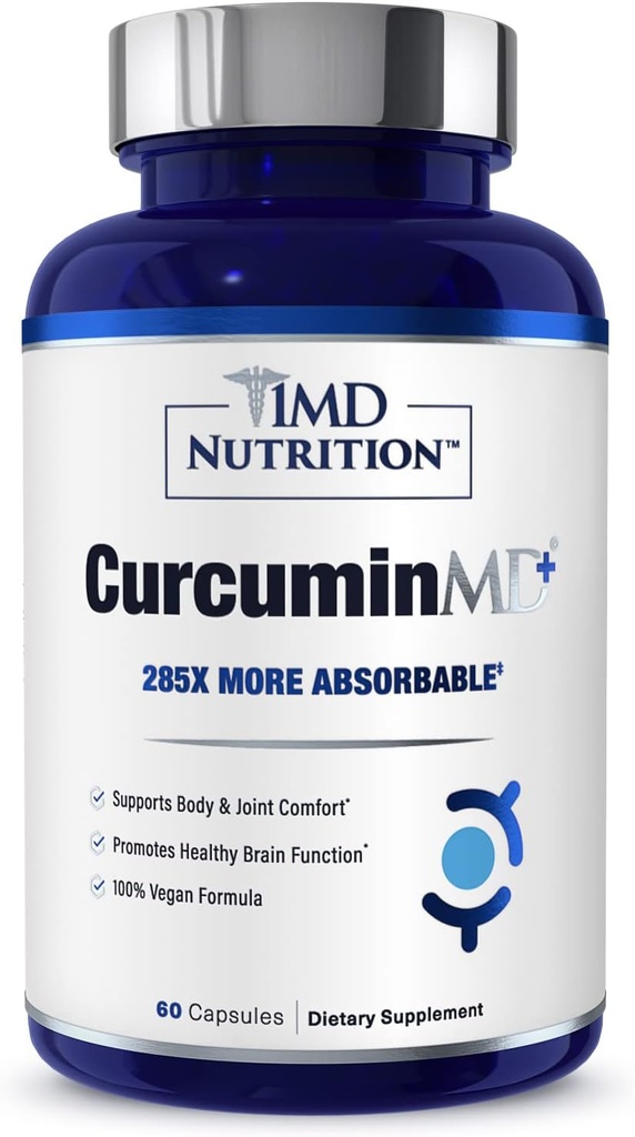 1MD Voeding CurcuminMD Plus - Kurkuma Curcumin met Boswellia Serrata - 285x Meer Absorbeerbare 