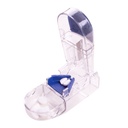 Apex Ultra Pill Cutter, Découpeur de pilule médicale professionnelle avec garde à lame rétractante, pour la coupe précise petits ou grands comprimés, vitamines, bleu/vert et clair, 1 comte, compact et voyage-friendly