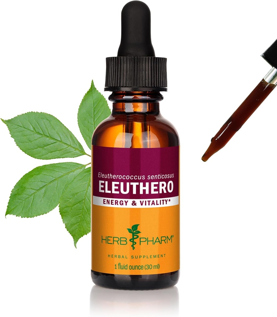 Herb Pharm Eleuthero Root Liquid Extract voor energie en uithoudingsvermogen, Cane Alcohol, 1 Ounce