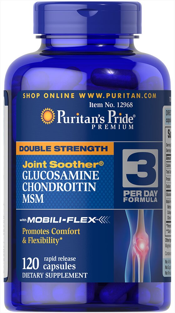 Puritan's Pride Glucosamine, Chondroitin & MSM-3 Per dag Formule