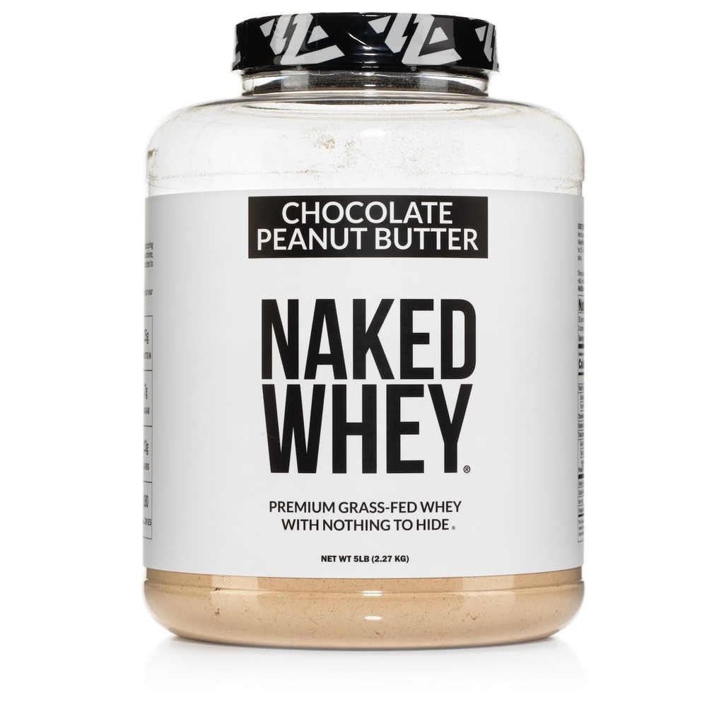 Beurre d'arachide au chocolat NAKED Poudre de protéines de lactosérum, sans OGM, sans soja et sans gluten, aide à la croissance et à la récupération - 52 portions