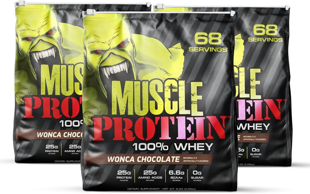 COLOSSAL LABS Muscle Whey Protein Flavored Protein Powder, 25,000mg Amino Acids/Serving, Cold Filtered(Packaging May Vary) (15 Pound (Pack of 3), Chocolate)