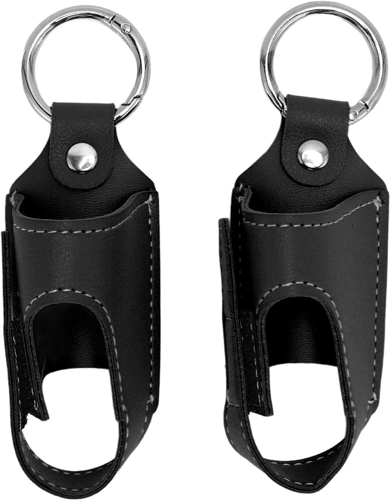 Generieke Astma Inhalator houder, 2 st Astma Inhalator houder Portable Storage Beschermende PU Lederen Astma Inhalator geval voor reizen (zwart)