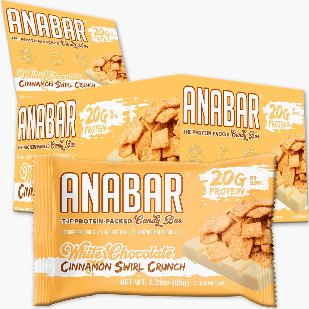 FINAL BOSS PERFORMANCE ANABAR Anabar Proteine Bar, Whole Food Performance Amazing Proefing Real Food, No Fillers, 21 Gram van (12 Bars) (White Chocolate Cinnamon Swirl Crunch)