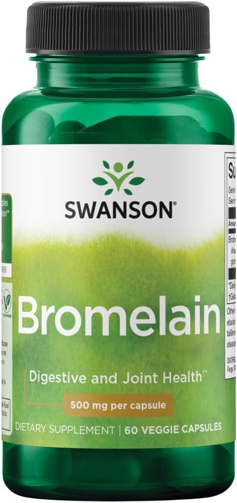Swanson Maximale sterkte Bromelain 1200 Gdu 500 Milligram 60 Veg Capsules Enzyme
