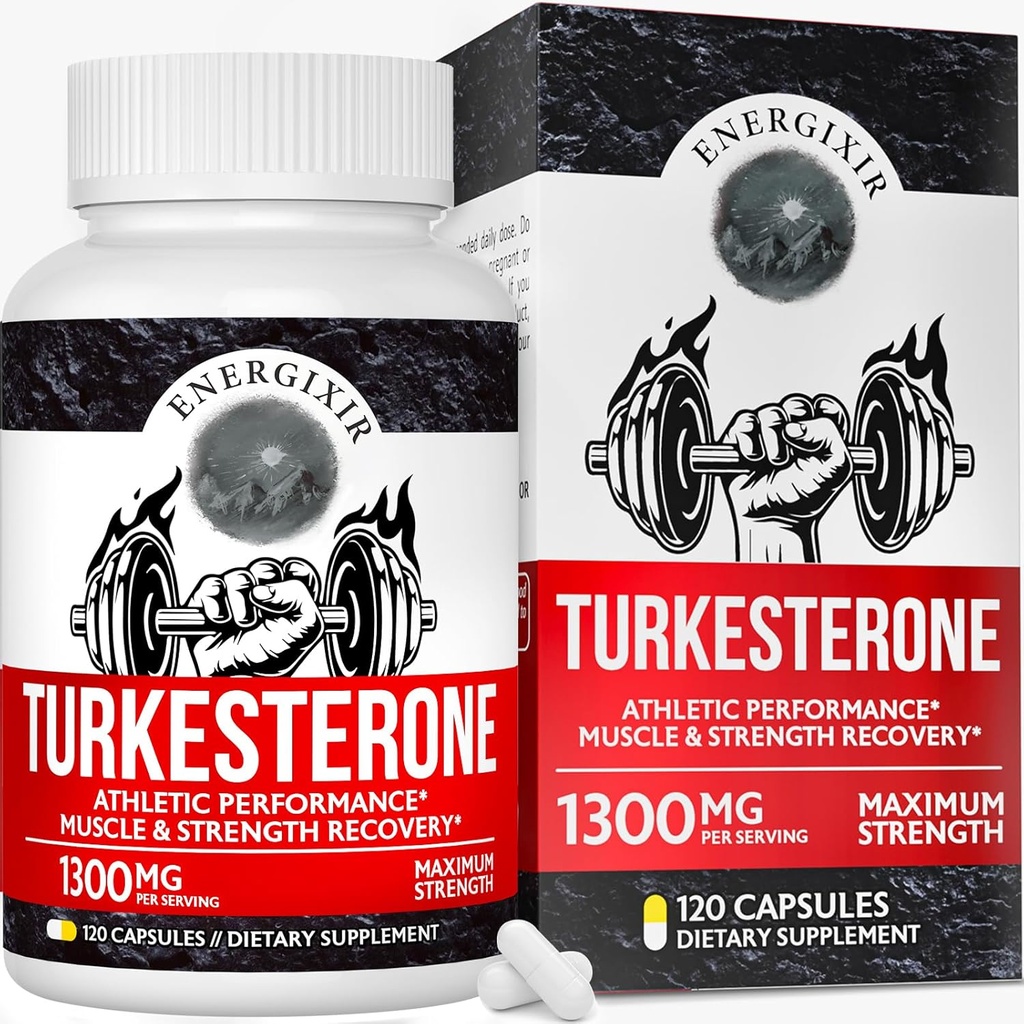 78,000mg Supplément testostérone pour les hommes, Pureté maximale 95% Turkestérone, Booster testostérone pour plus d'énergie, de force, d'endurance, de performance, de croissance musculaire et de récupération - 60 jours d'approvisionnement(120ct)