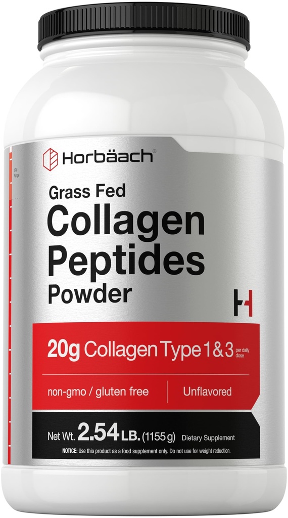 Horbiach Collagen Peptides Powder 40 oz Onopge smaakt voor mannen en vrouwen 
