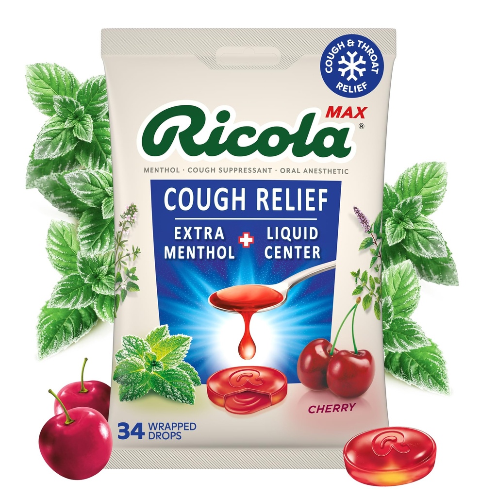 Ricola Max Swiss Cherry Throat Care Large Bag 