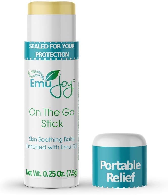 Emu Joy On The Go Stick crème anti démangeaisons - Crème de brûlure, Bug Bite Démangeaisons Premiers secours Stick pour les éraflures, Stings, Burns, de Mosquito, Bugs de lit, Bee Sting Relief (1pk)