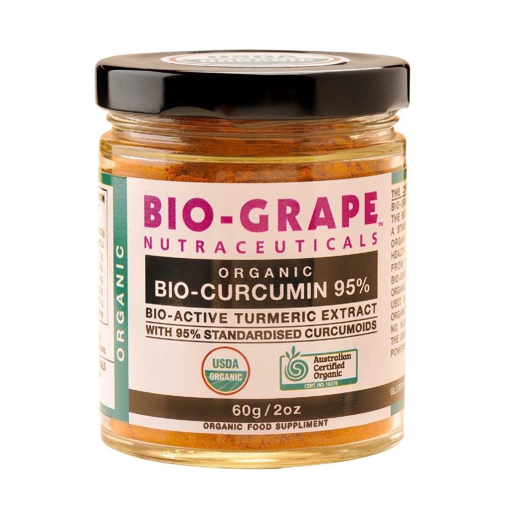 Kurkuma Curcumine Extract, 95% bio-antioxidant, USDA Biologische Kurkumapoeder, 60g dosis Curcumine, Supplementen voor gezamenlijke ondersteuning en hoge absorptie naar Boost Immune Ondersteuning.