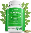 Rosabella Moringa Capsules - Pure Moringa Powder, Energy, Skin, Immune & Gut Health Superfood, Rich in Antioxidants, Essential Vitamins & Amino Acids, Natural Green Superfood Supplement - 60 Count