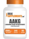 BulkSupplements.com Capsules AAKG - Supplément L-Arginine, Supplément à oxyde nitrique - Sans gluten, 4 capsules par portion, 240 Nombre (paquet de 1)
