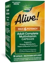 La nature est vivante ! Max6 Potence Adulte Multivitamine complète, vitamines A, C, E et B-vitamines incluant le méthyl B12 et le folate, soutient le métabolisme énergétique*, pas de fer ajouté, 90 capsules (emballage mai Vary)