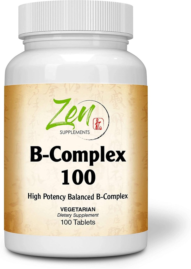 Geavanceerde B Complex Vitamine Supplement - Full-Spectrum B Vitamine Supplement met Foliumzuur, Biotine, Inositol - Ondersteuning Immune en Cardio Gezondheid, Energie Metabolisme - 100 tabletten