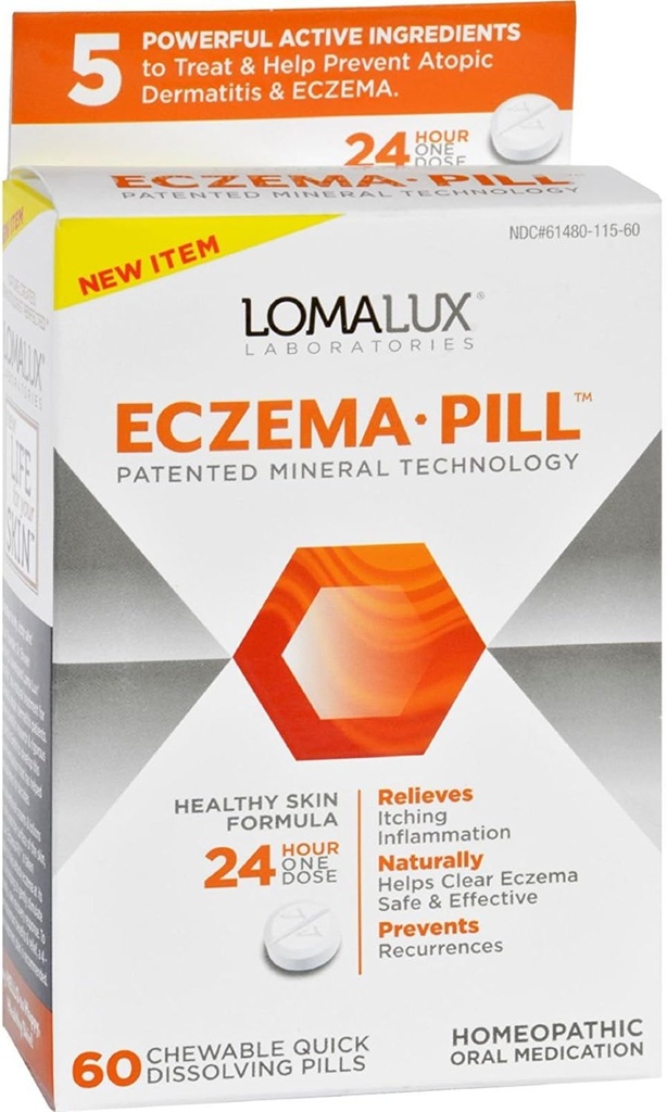 Loma Lux Laboratories Acne Eczema - Kauwbaar - Quick Dissolving - 60 Tel - Glutenvrij - Glutenvrij-Gistvrij-Wheat Free-