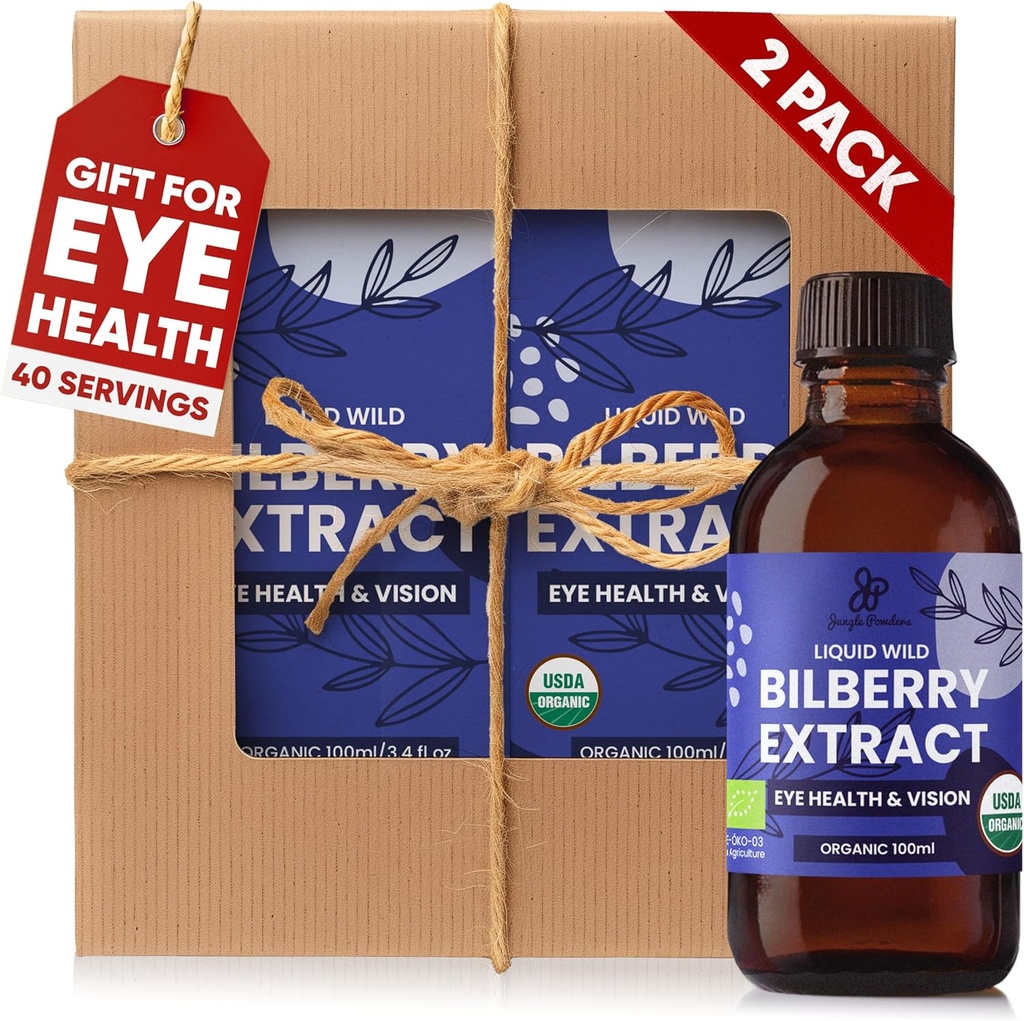 Opa Cadeaus van kleindochter Wild bosbessen Extract USDA Biologische Alcoholvrij 2x3.4oz Fles vloeibare bosbessen geschenk voor opa gezondheid geschenken voor ogen hoge biologische beschikbaarheid vloeibare extract 40 die