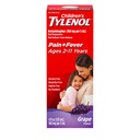 Tylenol médicament de suspension buvable liquide pour enfants, anti-douleur d'acétaminophène et réducteur de fièvre pour les symptômes du rhume et de la grippe et la gorge douloureuse, l'aspirine, l'ibuprofène et l'alcool, le raisin, 4 fl. oz