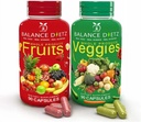 Fruit en groenten supplementen, 90 Fruit Capsules en 90 Veggies Capsules, Whole Food Supplement met groenten en fruit voor vrouwen, mannen en kinderen Set van 1