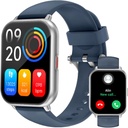 RUIMEN Smart Watches pour hommes Femmes (Réponse/Faites des appels, 2 bandes incluses), Smartwatch 1.8" pour iOS/Android Phones, Fitness Tracker Heart Rate/Sleep Monitor Montre numérique Imperméable Bleu