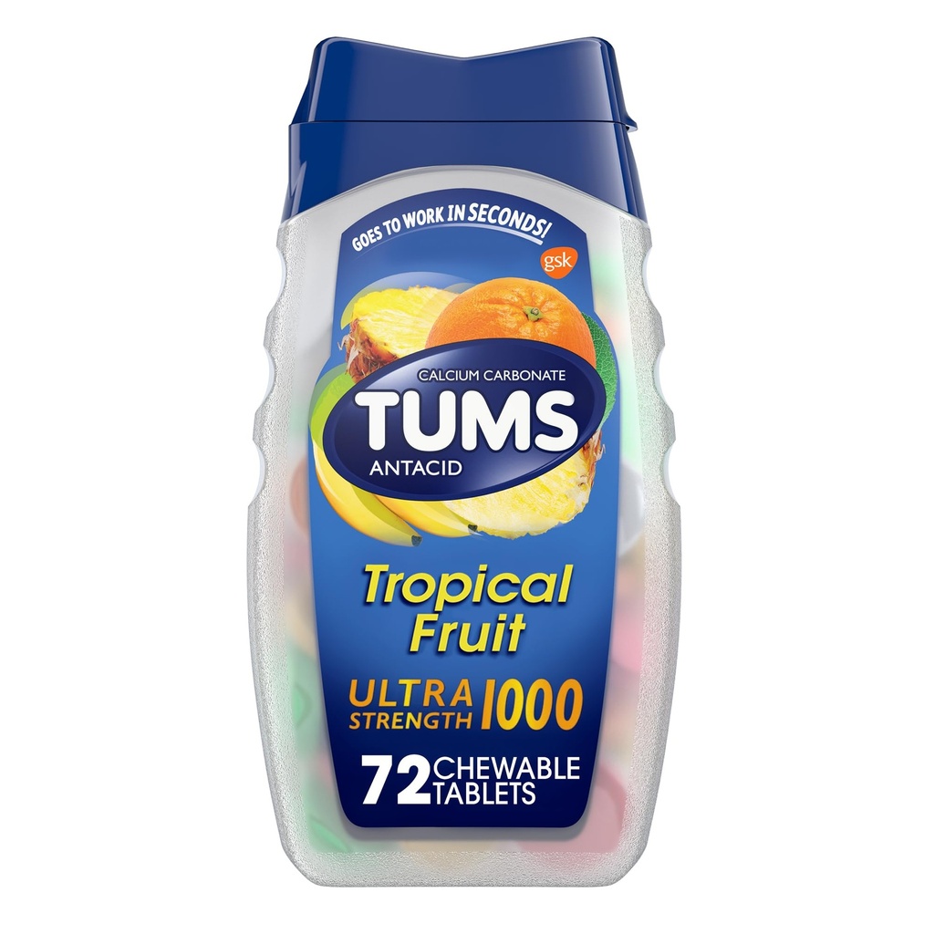 Tums Ultra 1000 Maximale sterkte tropisch fruit - 72 Kauwtabletten