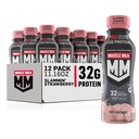 Muscle Milk Pro Advanced Nutrition Protein Shake, Slammin' Strawberry, 11,16 Fl Oz (pakket van 12), 32g Proteïne, 1g Suiker, 16 Vitaminen en Mineralen, 5g Vezel