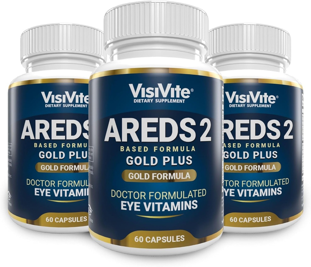 Doctor Formulated AREDS 2 Plus Oogvitaminen met Zeaxanthine Plus Luteïne - Blauwe bosbessen en druivenzaad Extract - Macula Health Formula - 60 Eye Supplement Capsules
