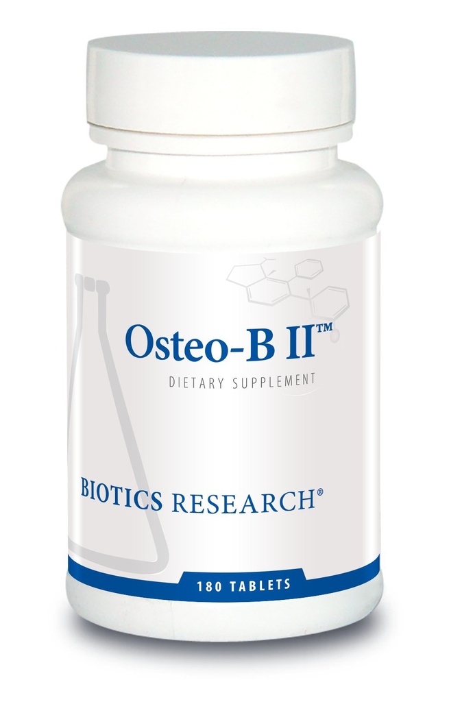 Recherche en biotique Osteo B II Soutien optimal à la santé osseuse, Vieillissement en santé, CaMg, Comprimé facile à avaler, Sulfates de chondritine purifiés, 180 comprimés