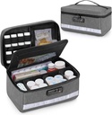Damero Locking Pill Bottle Organizer met Inner Dividers, Medicine Opslag en Organisator Bag Combinatie Lock voor Geneeskunde, Vitaminen en Medical Supplies, Gray