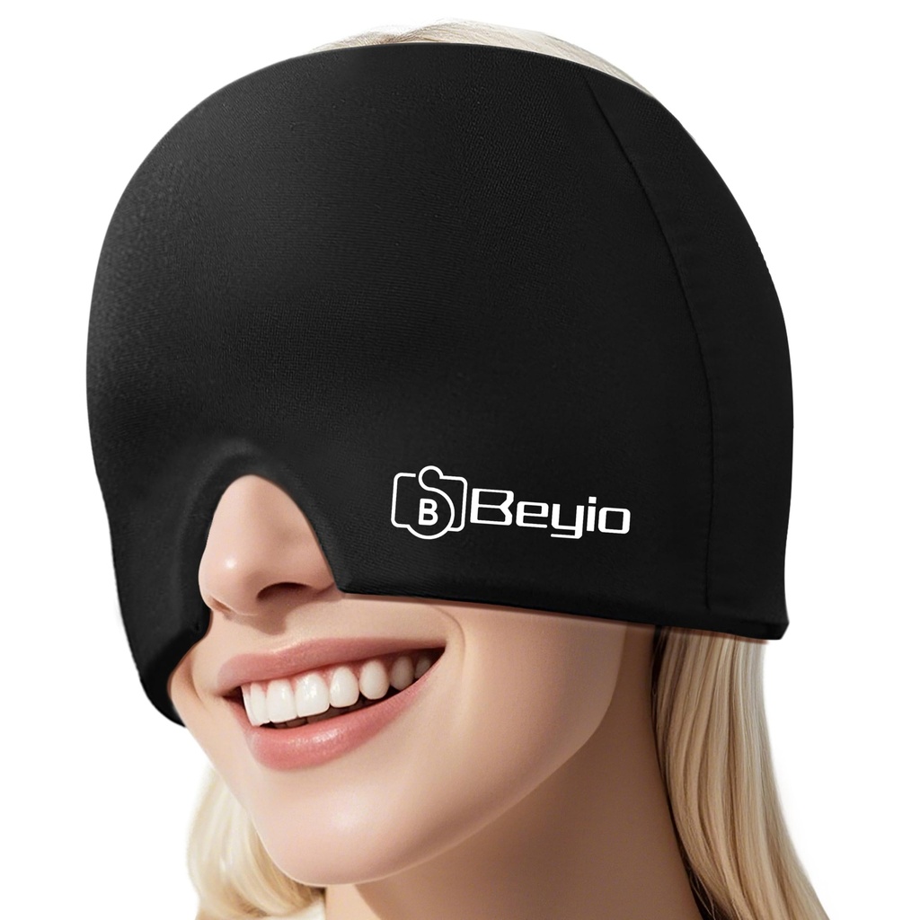 Migraine Relief Cap, All Around Gel bedekt Herbruikbare Hoofdpijn Relief Cap, Black Migraine Cap voor Hoofdpijn Relief, Puffy Eyes
