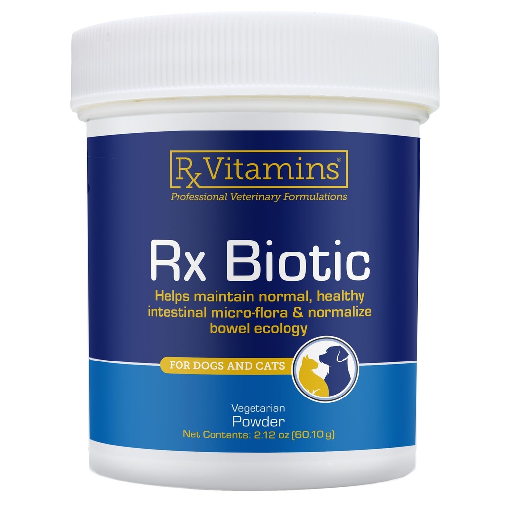 Rx Vitamins Rx Biotic - Probiotic Powder for Dogs and Cats - Cat Digestive Support & Probiotic for Dogs Gut Health - Dog Probiotics for Digestive Health - 2.12oz
