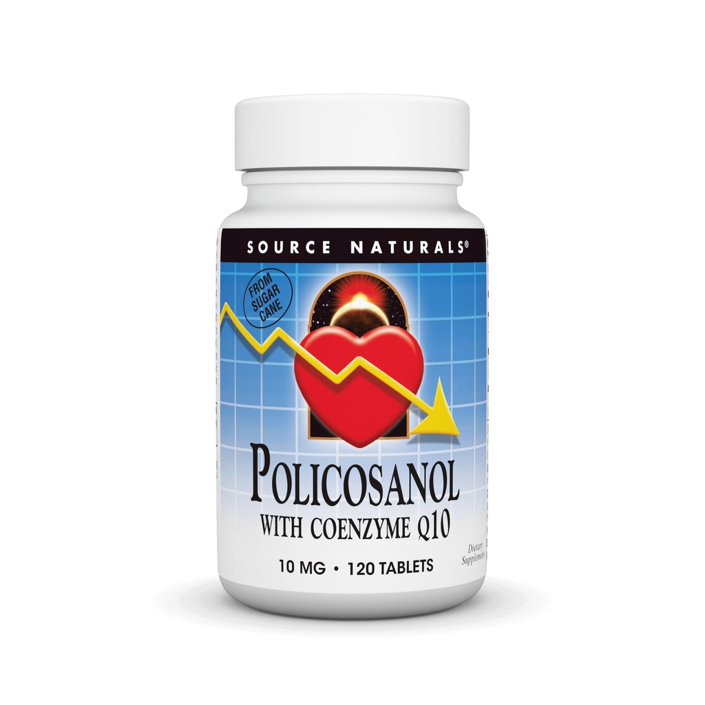 Source Naturelles Policosanol avec Coenzyme Q10, 10 Mg -120 comprimés