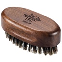 BFWood Small Travel Baard Brush - Natural Boar Bristles met zwart walnoot hout