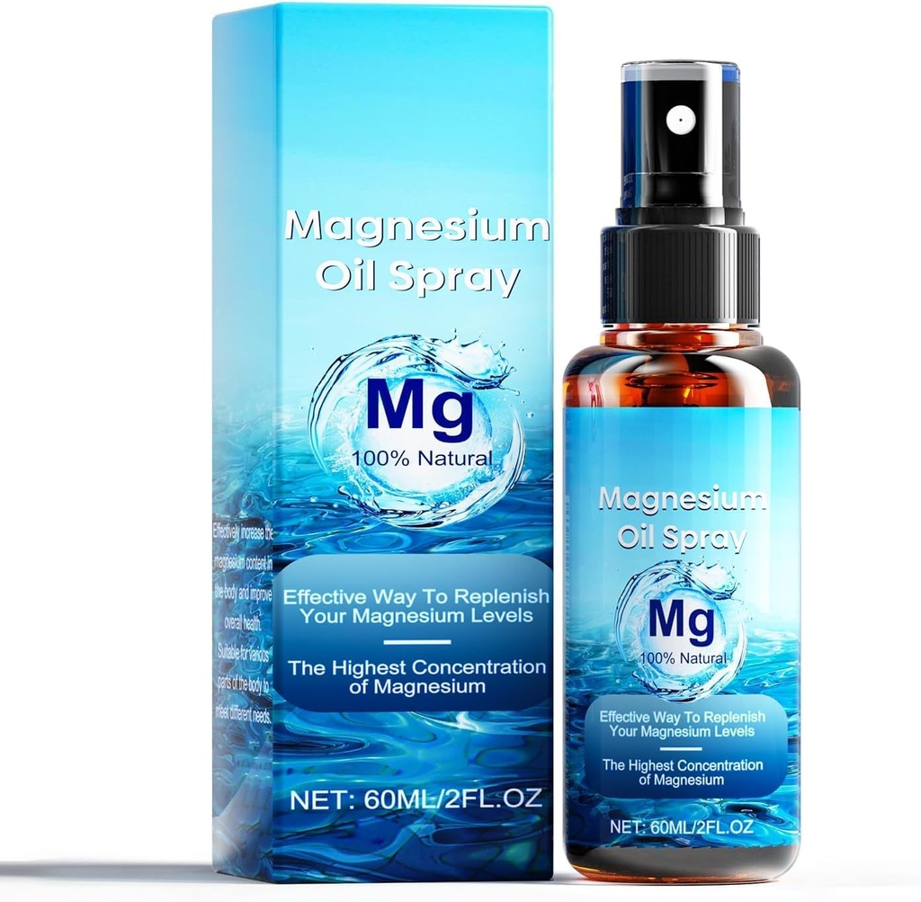 Vaporisateur d'huile de magnésium, Pas de trace minérale malsaine, Huile de magnésium naturelle pure extra-résistance, favorise le sommeil calme et la relaxation, Vaporisateur de magnésium pour les pieds, le sommeil, facile à absorber et à utiliser
