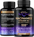 Niacinamide 500 mg - Vitamine B3 Flush-free Form Niacinamide Supplement - Healthy Clear Skin & Antioxidant Support - with Zink & Vitamine C - Lab Tested, Vegan & Non-GMO - Made in USA - 120 Capsules