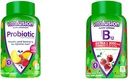 Suppléments gommy probiotiques de Vitafusion, framboise, pèche et mangues et vitamine B12 Gummy