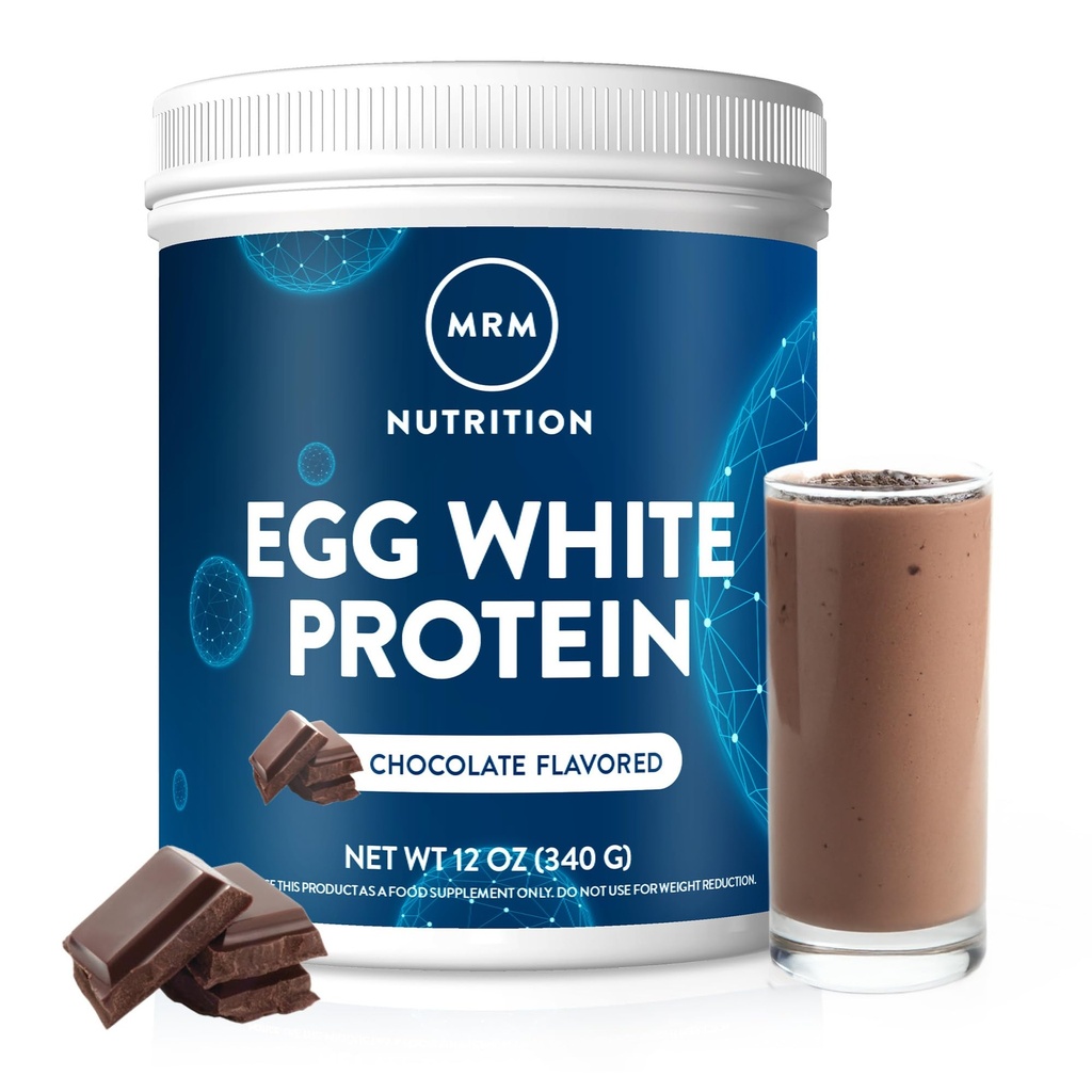 MRM Nutrition Oeuf Protéines blanches au chocolat Saveuré de 23g Protéines sans gras avec enzymes digestives Valeur biologique maximale Test cliniquement 10 portions