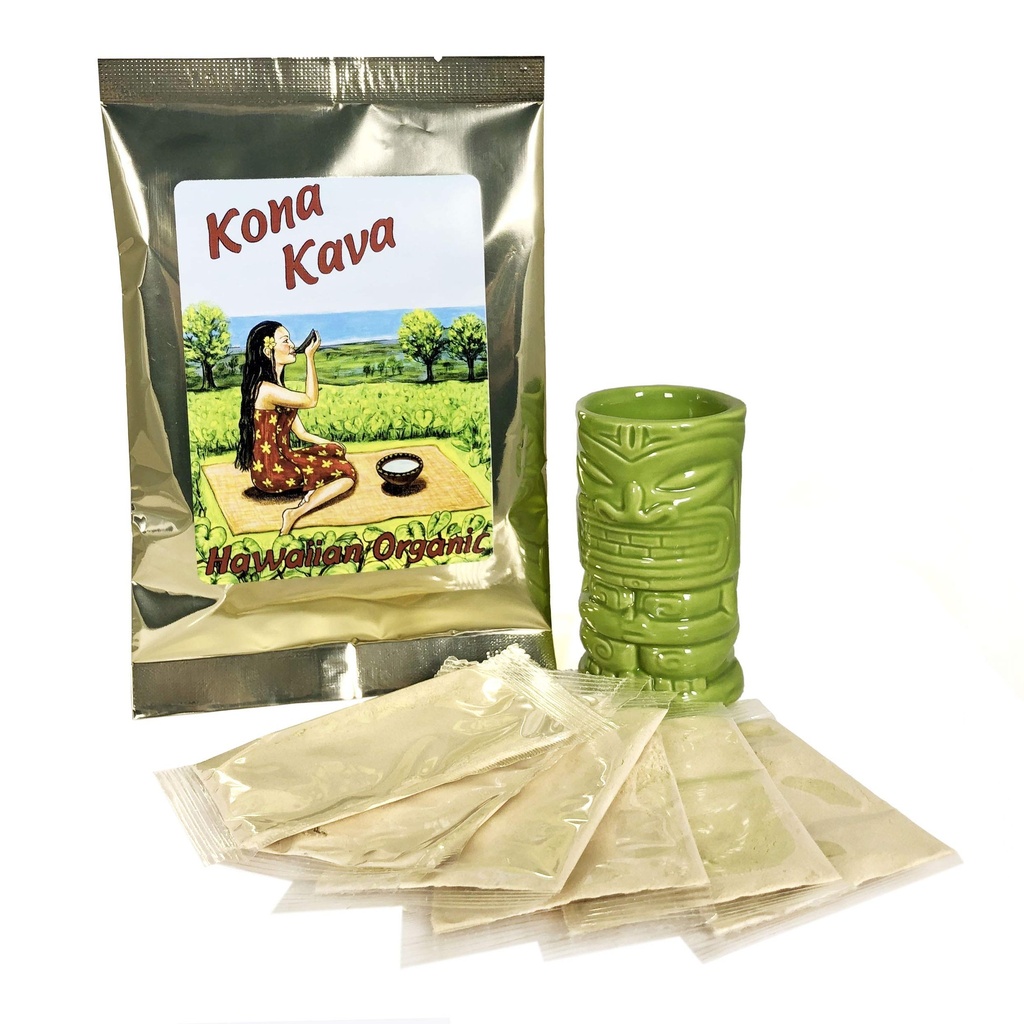 Kona Kava Instant 30% Kavalactone Kava Drink Singles - Tropical - 6 Pack
