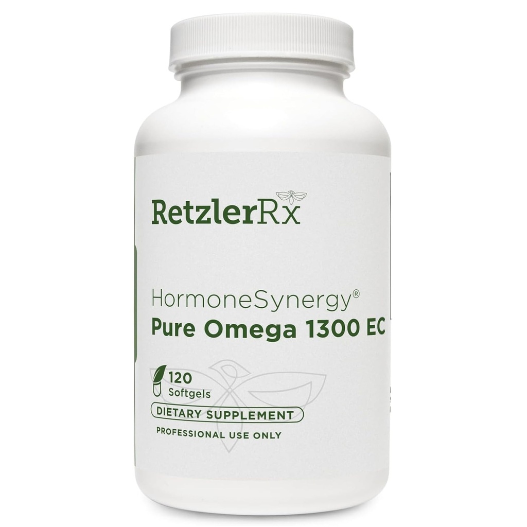 HormoneSynergy Omega 1300 EC Fish Oil Softgels - High-Strength Omega 3 Supplement met verbeterde absorptie - IFOS Geverifieerd, Enteric Coated, 600mg EPA, 260mg DHA - 120 Tellen